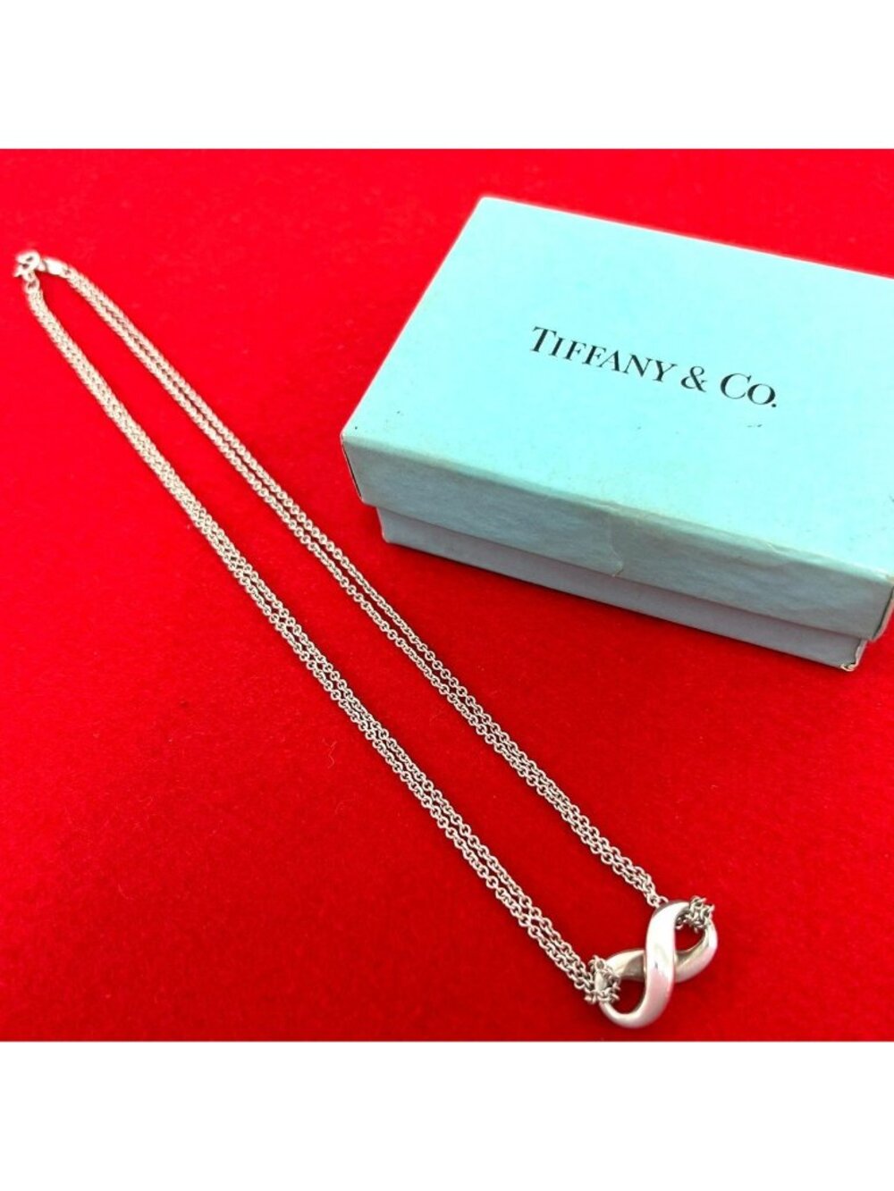Tiffany & Co Vintage Infinity Necklace 925 Sterling Silver Pendant